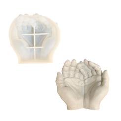 Silikon Gießform Hände zusammen 15,8cm x 14,8cm x 6,8cm 