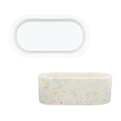 Silikon Gießform Ovaler Blumentopf 17cm x 8,5cm x 6cm 