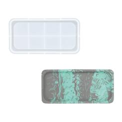Silikon Gießform Rechteckiges Tablett 18,2cm x 9,3cm x 1,2cm 