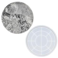 Silikon Gießform Rundes Tablett ø 26,5cm x 2,4cm 