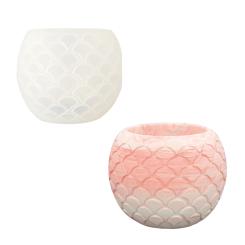 Silikon Gießform Teelichthalter Fischschuppen ø 8,2cm x 6,75cm 