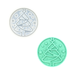 Silikon Gießform Untersetzer Ø8,8cm x 1cm - Weihnachtsbaum 