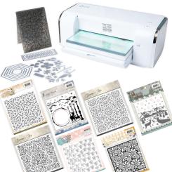 Sizzix Big Shot Switch Plus (DIN A4) Starter Kit Stanz- und Prägemaschine elektrisch + 7 Prägefolder 