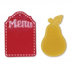 Sizzix Bigz Stanzer mit Bonus Textured Impressions - Pear & Menu Tags by Where Women Cook 