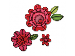 Sizzix Framelits Stanzer Set 10tlg mit Stempel - Flowers #6 by Stephanie Ackerman 