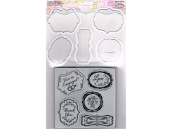 Sizzix Framelits Stanzer Set 10tlg mit Stempel - Wedding Expressions by Dena Designs 