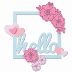 Sizzix Framelits Stanzer Set 14tlg. mit Stempel - Floral Hello by Lisa Jones 