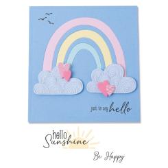 Sizzix Framelits Stanzer Set 17tlg. mit Stempel - Regenbogenfreude by Olivia Rose 