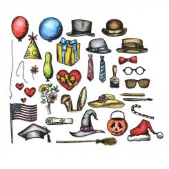 Sizzix Framelits Stanzer Set 33tlg. - Crazy Things by Tim Holtz 