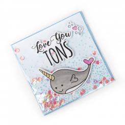 Sizzix Framelits Stanzer Set 4tlg. mit Stempel - Ich liebe Dich sehr by Jen Long 