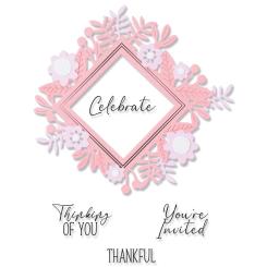 Sizzix Framelits Stanzer Set 5tlg. mit Stempel - Floral Celebration by Olivia Rose 