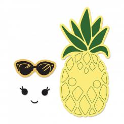 Sizzix Framelits Stanzer Set 5tlg. mit Stempel - Sonnige Ananas by Katelyn Lizardi 