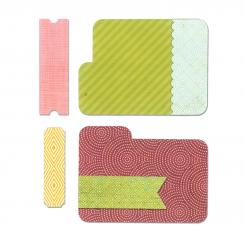 Sizzix Framelits Stanzer Set 6tlg - Tab Cards by Paula Pascual 