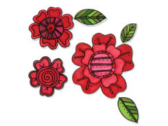 Sizzix Framelits Stanzer Set 8tlg mit Stempel - Flowers #5 by Stephanie Ackerman 