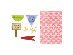 Sizzix Stanzer Framelits 5 im Set mit 2 Prägefolders/ Happy Hearts 7tlg. Set, by Deena Ziegler 