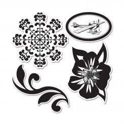 Sizzix Stanzer Framelits  Set mit Stempel 4tlg - For the Record #2 by Echo Park Paper Co. 