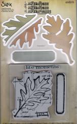 Sizzix Stanzer Framelits mit Gummistempel Set Leaf Blueprint by Tim Holtz 7tlg Set 