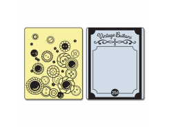 Sizzix Texture Fades Prägefolder 2 Stk. - Vintage Buttons Set 