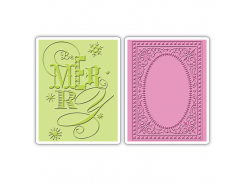 Sizzix Textured Impressions Prägefolder 2 Stk. - Be Merry Set by Brenda Walton 