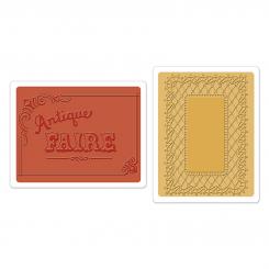Sizzix Textured Impressions Prägefolder 2tlg - Antique Faire & Lace Set by Jen Lon 