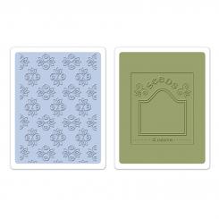 Sizzix Textured Impressions Prägefolder 2tlg - Rosebuds & Seed Packet Set by Eilee 