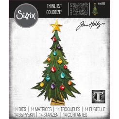 Sizzix Thinlits Colorize Stanzer Set 14tlg.- Weihnachtsbaum by Tim Holtz 