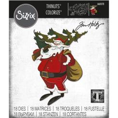 Sizzix Thinlits Colorize Stanzer Set 18tlg. - Weihnachtsmann aus dem Wald by Tim Holtz 