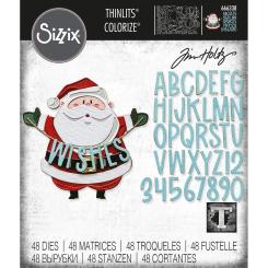 Sizzix Thinlits Colorize Stanzer Set 48tlg. - Grüße vom Weihnachtsmann by Tim Holtz 