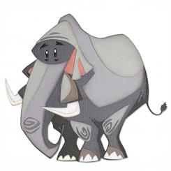 Sizzix Thinlits Stanzer Set 10tlg. - Elefant Clarence, Colorize by Tim Holtz 