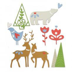 Sizzix Thinlits Stanzer Set 10tlg. - Weihnachts Elemente by Lisa Jones 