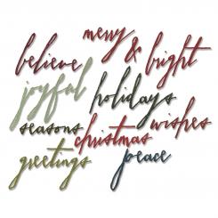 Sizzix Thinlits Stanzer Set 11tlg. - Handwritten Holidays by Tim Holtz 