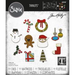 Sizzix Thinlits Stanzer Set 11tlg. - Weihnachtliche Minis by Tim Holtz 