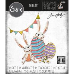 Sizzix Thinlits Stanzer Set 15tlg. - Hasen Spiele Colorize by Tim Holtz 