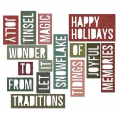 Sizzix Thinlits Stanzer Set 16tlg. - Holiday Words 2: Block by Tim Holtz 