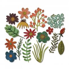 Sizzix Thinlits Stanzer Set 17tlg. - Funky Blumenmuster #1 by Tim Holtz 