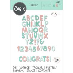 Sizzix Thinlits Stanzer Set 1tlg. - Marked Alphabet by Olivia Rose 