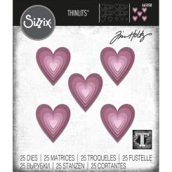Sizzix Thinlits Stanzer Set 25tlg. - Stacked Herzen by Tim Holtz 