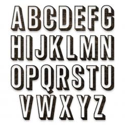 Sizzix Thinlits Stanzer Set 26tlg.- Alphanumeric Shadow Buchstaben groß by Tim Holtz 