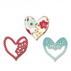 Sizzix Thinlits Stanzer Set 3 Stück - Alluring Hearts by Scrappy Cat 