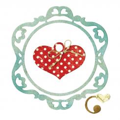 Sizzix Thinlits Stanzer Set 3 Stück - Frame, Ornamental Love by Scrappy Cat 