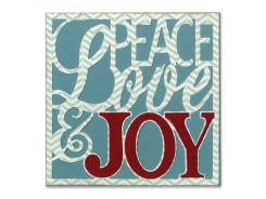 Sizzix Thinlits Stanzer Set 4tlg - Card Front, Peace, Love & Joy by Rachael Bright 