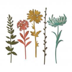 Sizzix Thinlits Stanzer Set 5tlg. - Wildflower Stems # 1 by Tim Holtz 