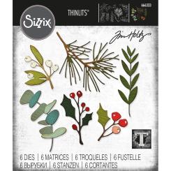 Sizzix Thinlits Stanzer Set 6tlg.- Festliche Zweige by Tim Holtz 