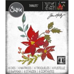 Sizzix Thinlits Stanzer Set 6tlg. - Festlicher Blumenstrauß by Tim Holtz 
