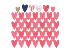 Sizzix Thinlits Stanzer Set 7tlg - Card Front, Hearts w/Layering Shapes by Jen Long 