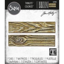 Sizzix Thinlits Stanzer Set 7tlg.- Holzmaserung Colorize by Tim Holtz 