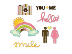 Sizzix Thinlits Stanzer Set 7tlg - You & Me by KI Memories for Hampton Art 