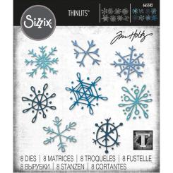 Sizzix Thinlits Stanzer Set 8tlg. - Gezeichnete Schneeflocken by Tim Holtz 