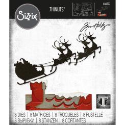 Sizzix Thinlits Stanzer Set 8tlg.- Rentierschlitten by Tim Holtz 