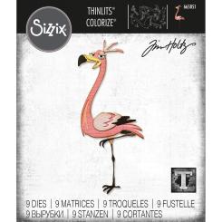 Sizzix Thinlits Stanzer Set 9tlg. - Flamingo Gladys Colorize by Tim Holtz 